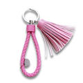 China Oem Factory Supplier Handmade Keyring Leather Key Ring Chain Custom Made Pu Leather Key Chain Tassel Keychain